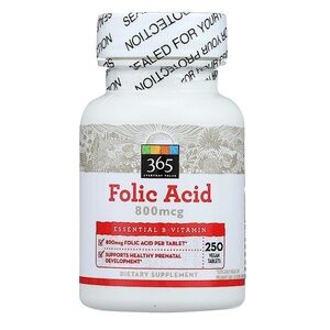 365 Everyday Value, Folic Acid 800mcg, 250 ct